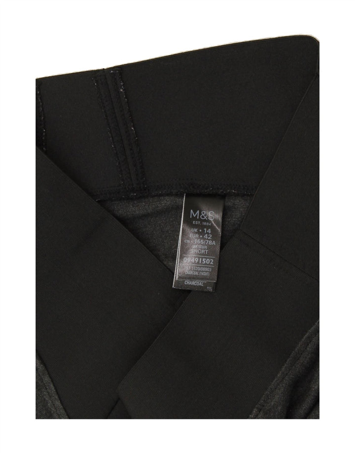 MARKS & SPENCER Womens Leggings UK 14 Medium Grey Colourblock Viscose Vintage Marks & Spencer and Second-Hand Marks & Spencer from Messina Hembry 