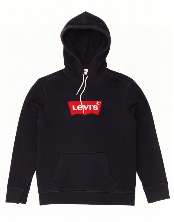 Pulover Levi's pentru bărbați cu capota cu grafică, bumbac, albastru bleumarin mediu