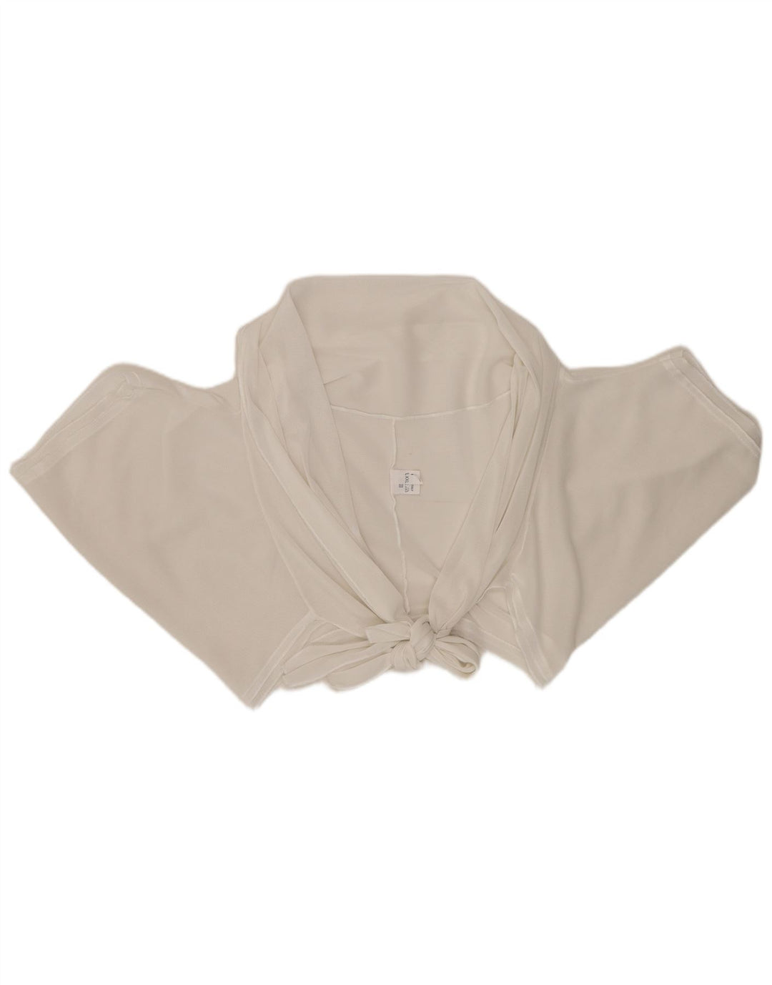 Crop Top pentru femei vintage cu cravată în față UK 20 2XL, viscoză albă