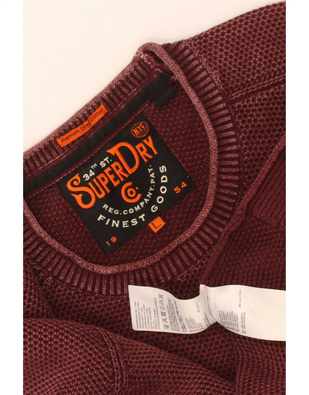 Pulover Superdry pentru bărbați, cu gât crew, bumbac mare maro