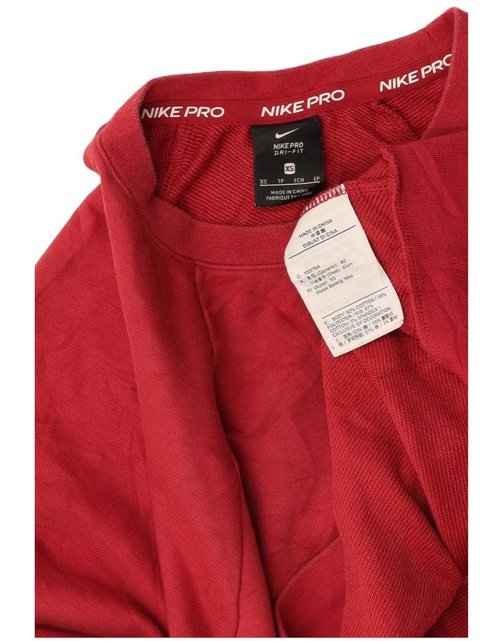 Pulover NIKE pentru femei, supradimensionat cu grafic Crop, UK 6 XS Burgundy