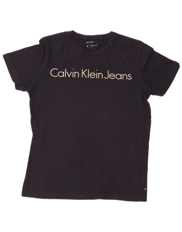 Tricou grafic pentru bărbați Calvin Klein Jeans Top mare bleumarin