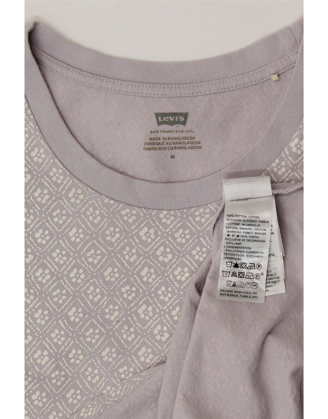 Tricou cu grafic Levi's pentru femei Top UK 14 Medium Lilac Geometric Bumbac