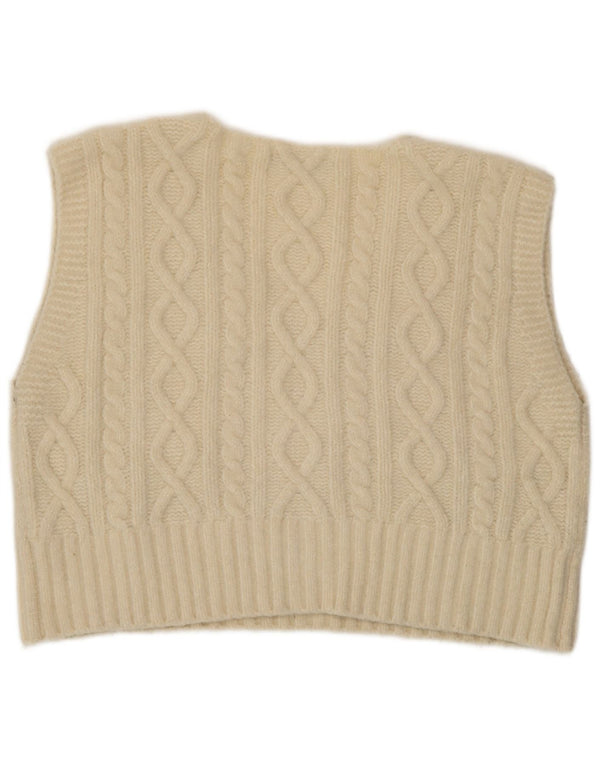 Vesta Zara Femei Tank Top UK 14 Medium Off White Acrylic