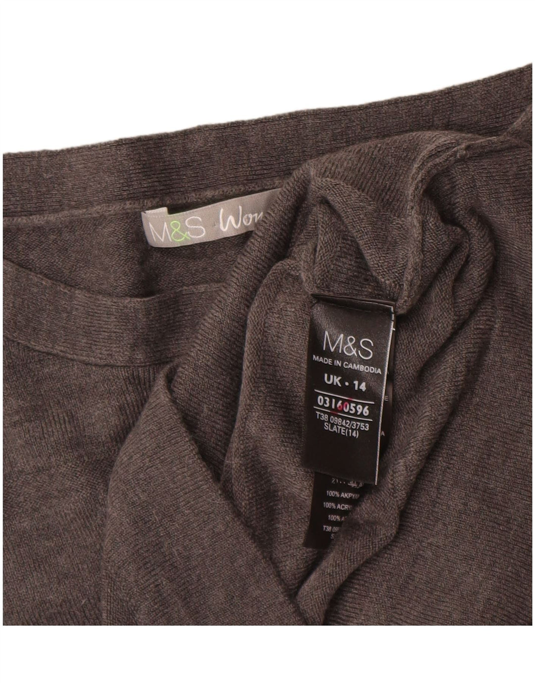 Marks & Spencer Womens Jumper Dress UK 14 Medium Grey Acrylic
