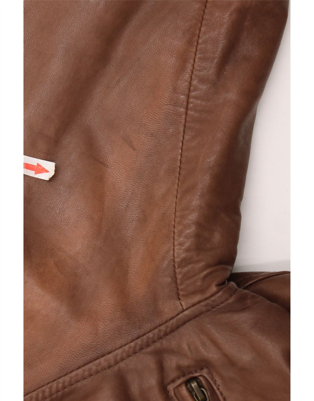 Jachetă de piele vintage pentru femei supradimensionată UK 18 XL din piele maro