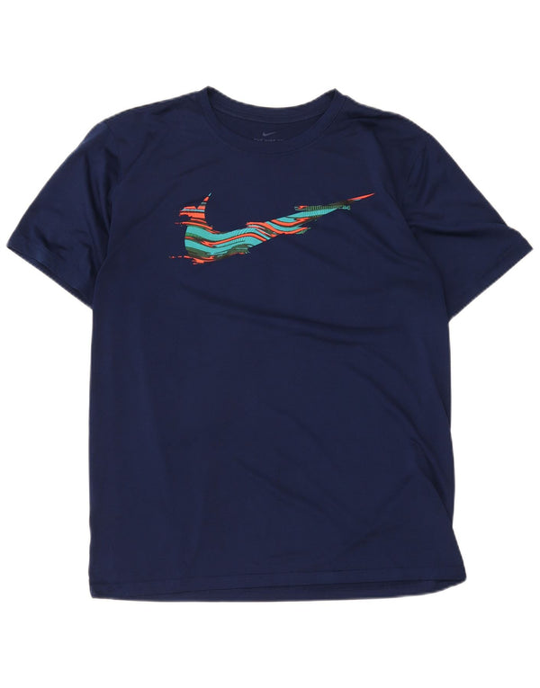 Tricou grafic Nike Dri Fit pentru bărbați Top mare, bleumarin