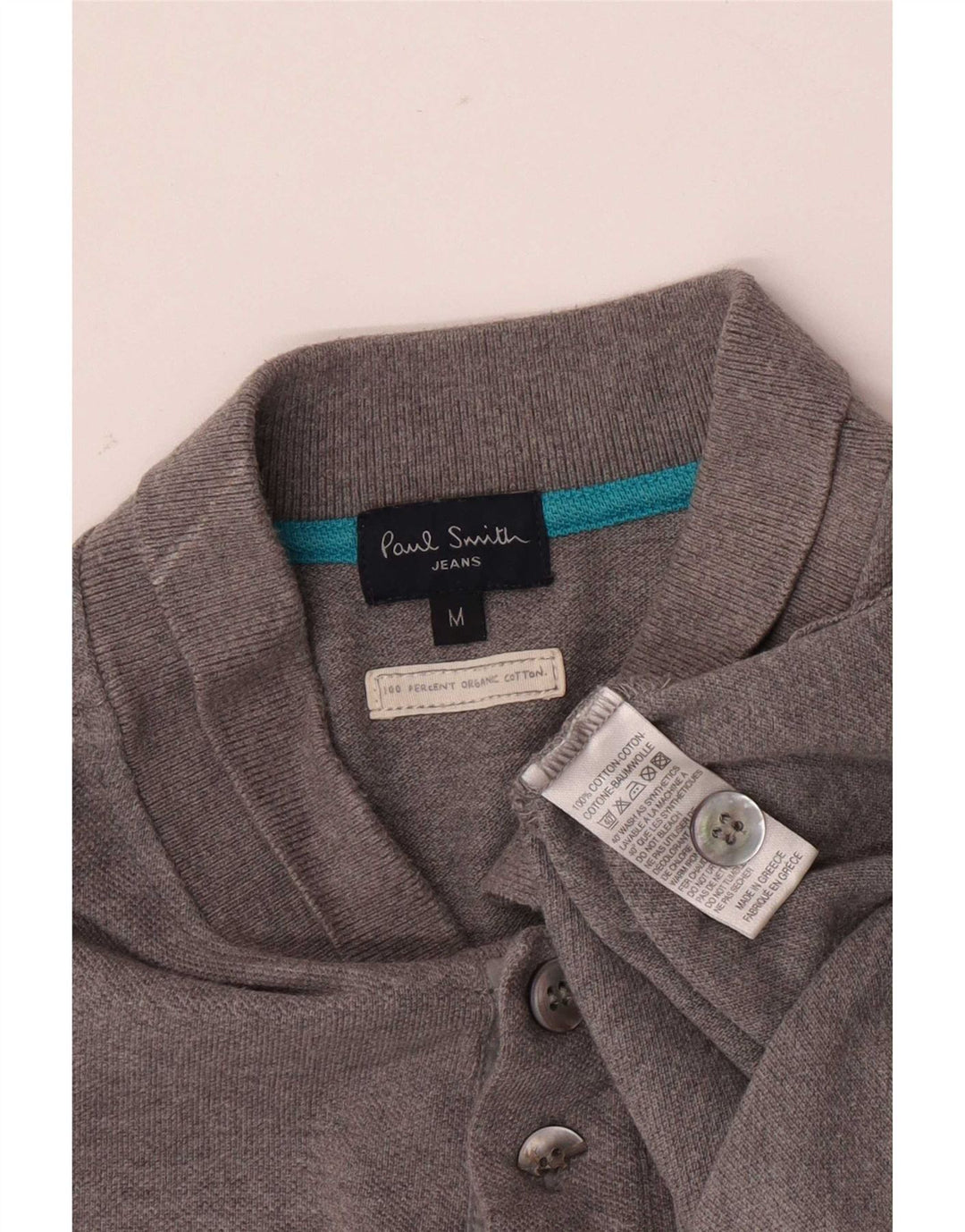 Paul Smith Mens Polo Shirt Medium Grey Cotton