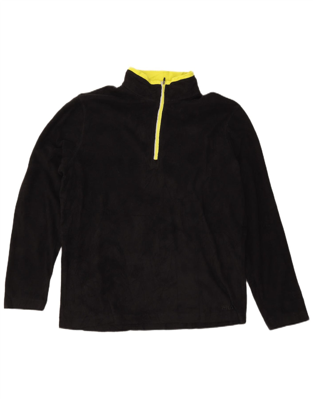 Pulover FILA pentru bărbați, cu fermoar și gât, XL, poliester negru