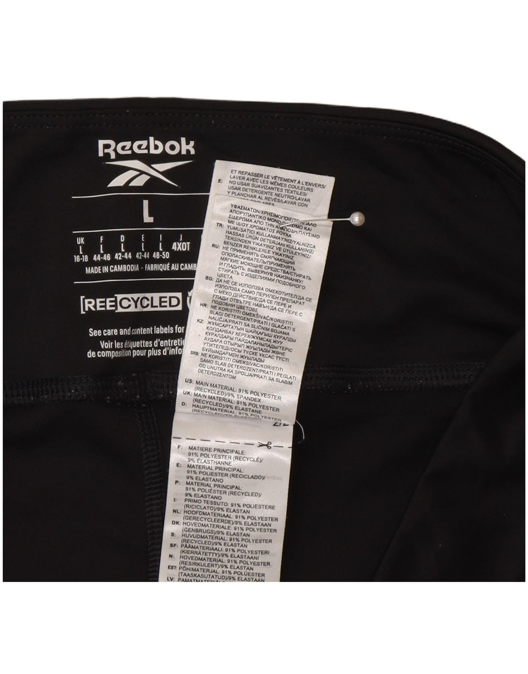 Leggings Capri Reebok pentru femei Marea Britanie 16/18 Poliester mare gri