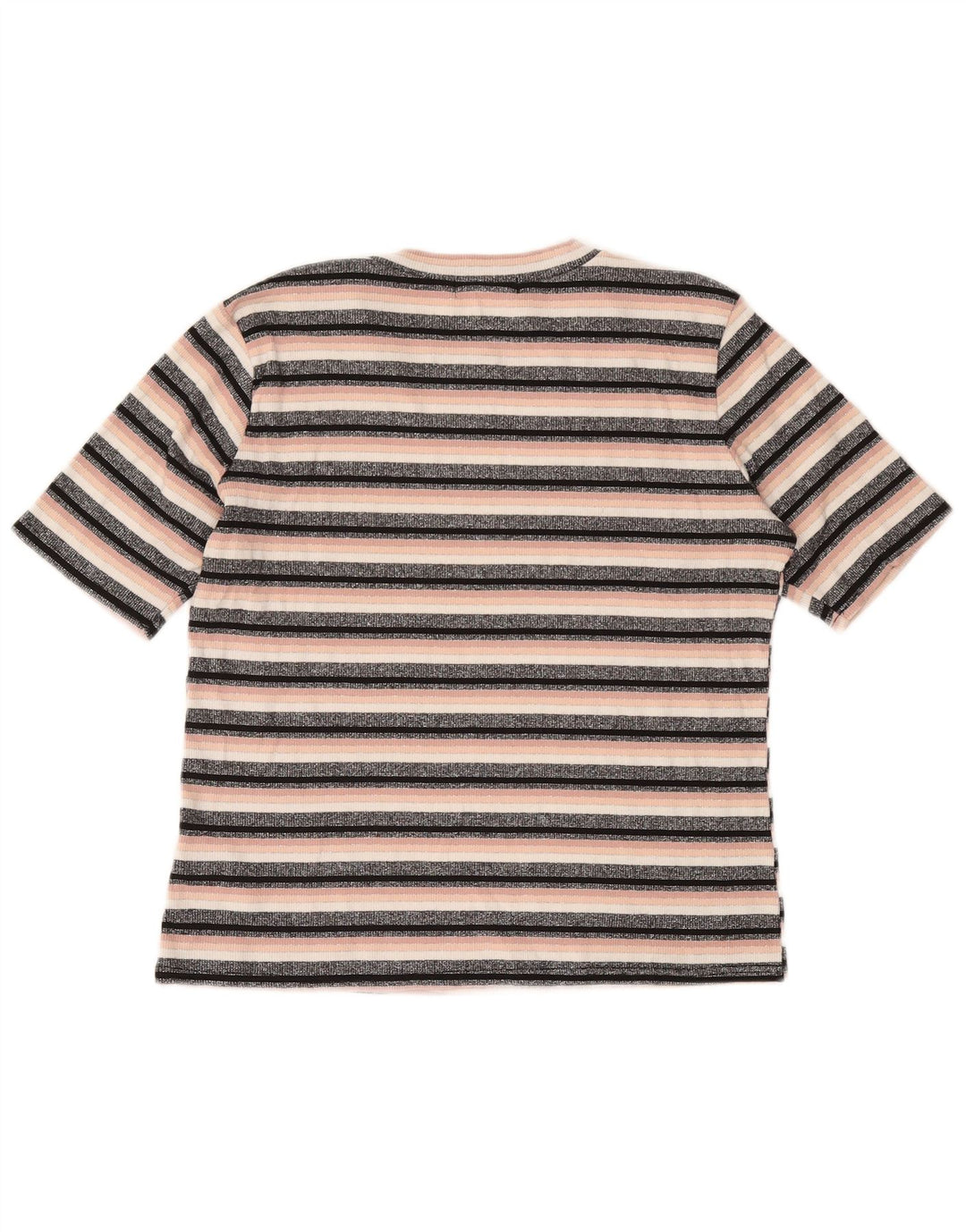 OASIS Tricou Crop Top pentru femei UK 14 Viscoză mare cu dungi negre