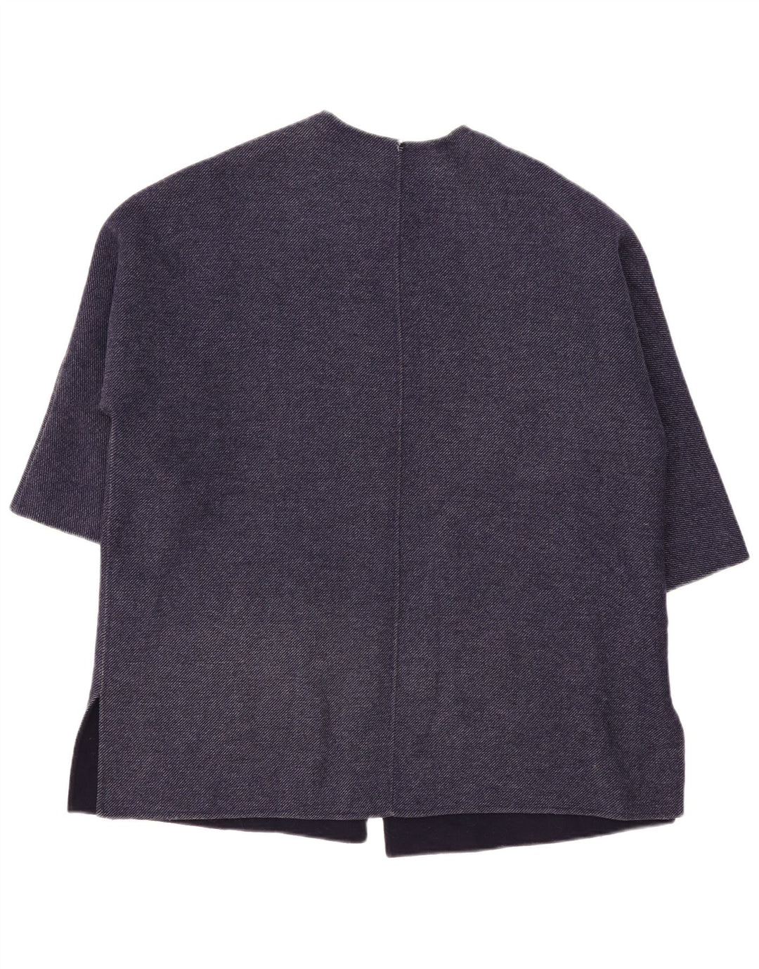 ZARA pardesiu supradimensionat pentru femei cu mâneci 3/4 UK 10 mic din lână bleumarin