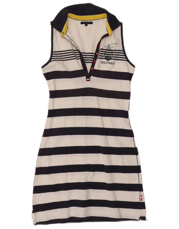 Rochie polo fără mâneci Tommy Hilfiger pentru femei UK 12 Medium bleumarin cu dungi
