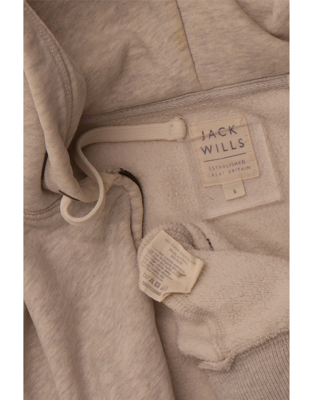 JACK WILLS Pulover pentru bărbați, cu fermoar, bumbac, gri mic