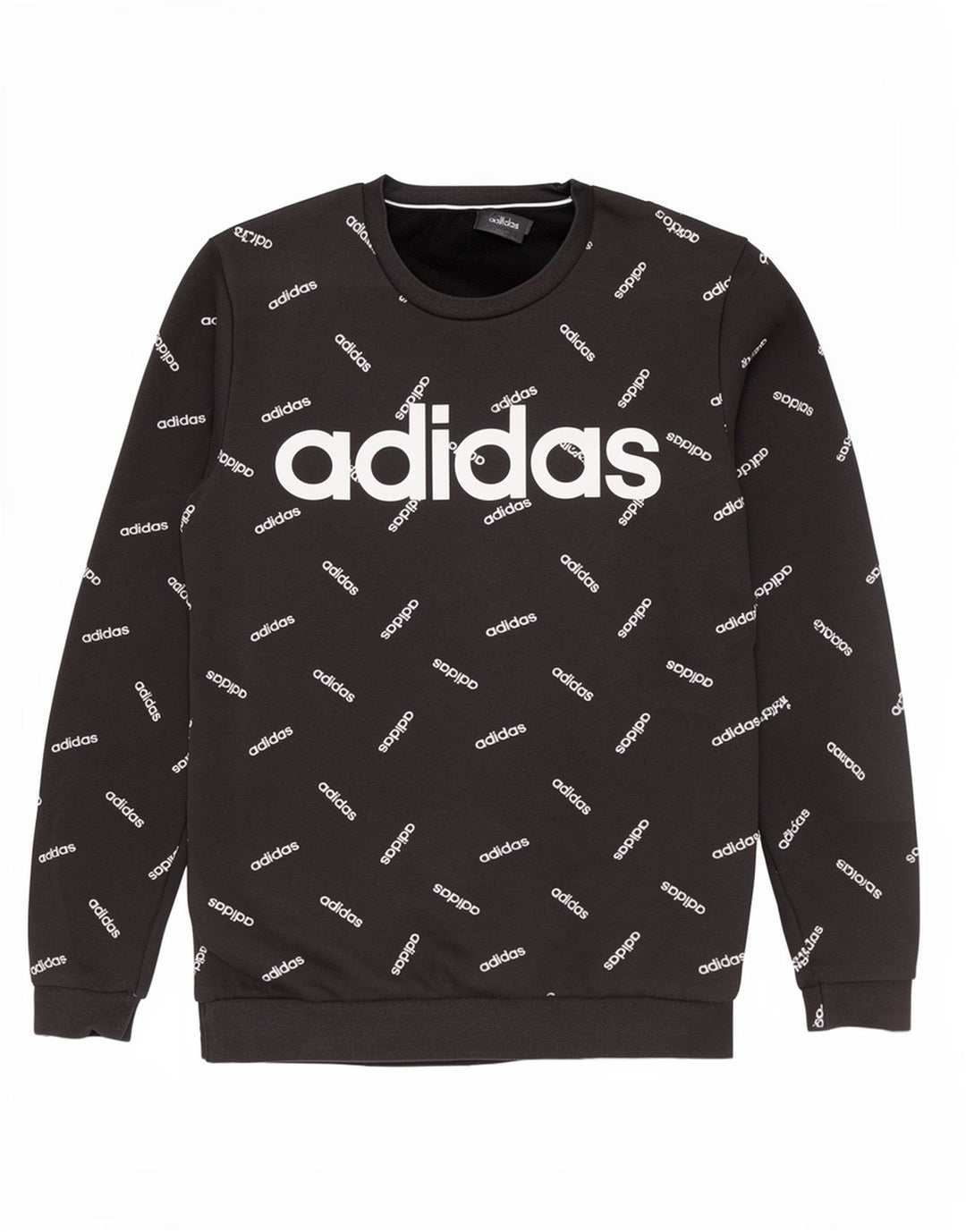 Hanorac grafic pentru bărbați Adidas Jumper mediu din bumbac negru