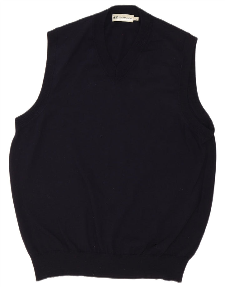 Vestă Vintage pentru bărbați Tank Top mare bleumarin poliacrilic