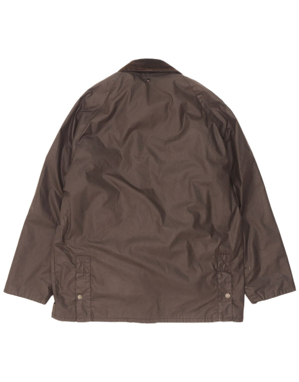 Jachetă vintage din bumbac cerat Sherpa pentru bărbați UK 38 Medium Black Acrylic