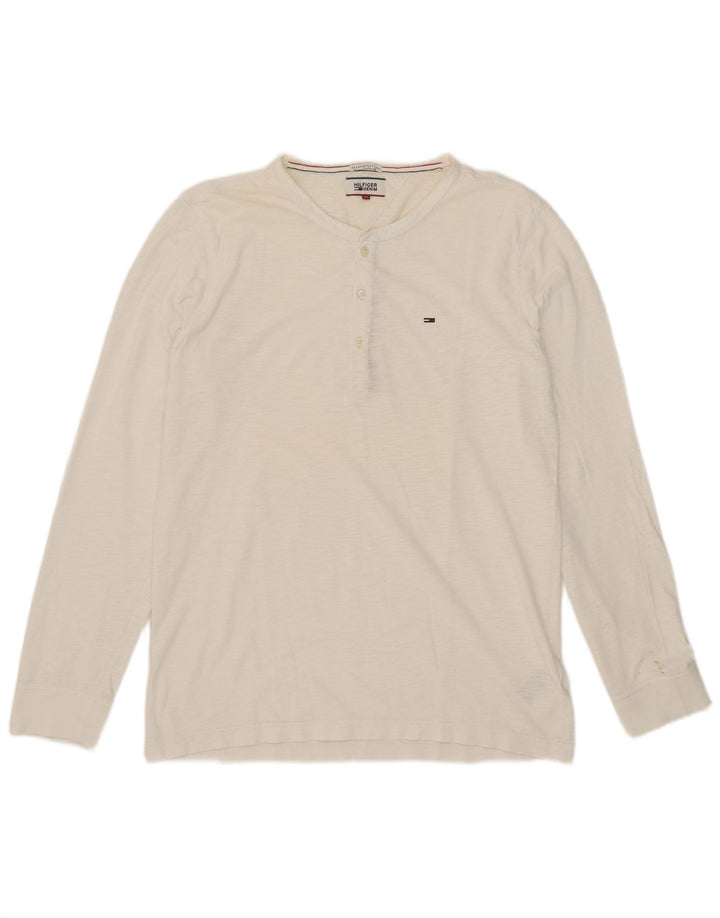 Top pentru bărbați Tommy Hilfiger cu mânecă lungă XL, bumbac alb
