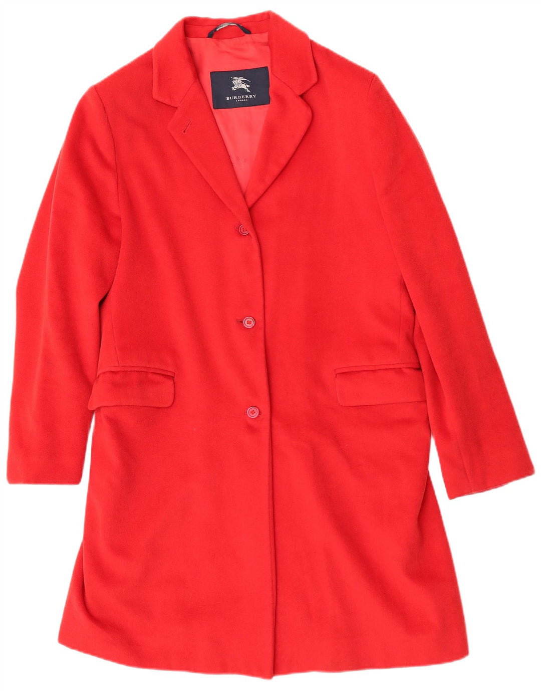 Pardesiu Burberry pentru femei UK 14 mare, roșu, clasic de lână