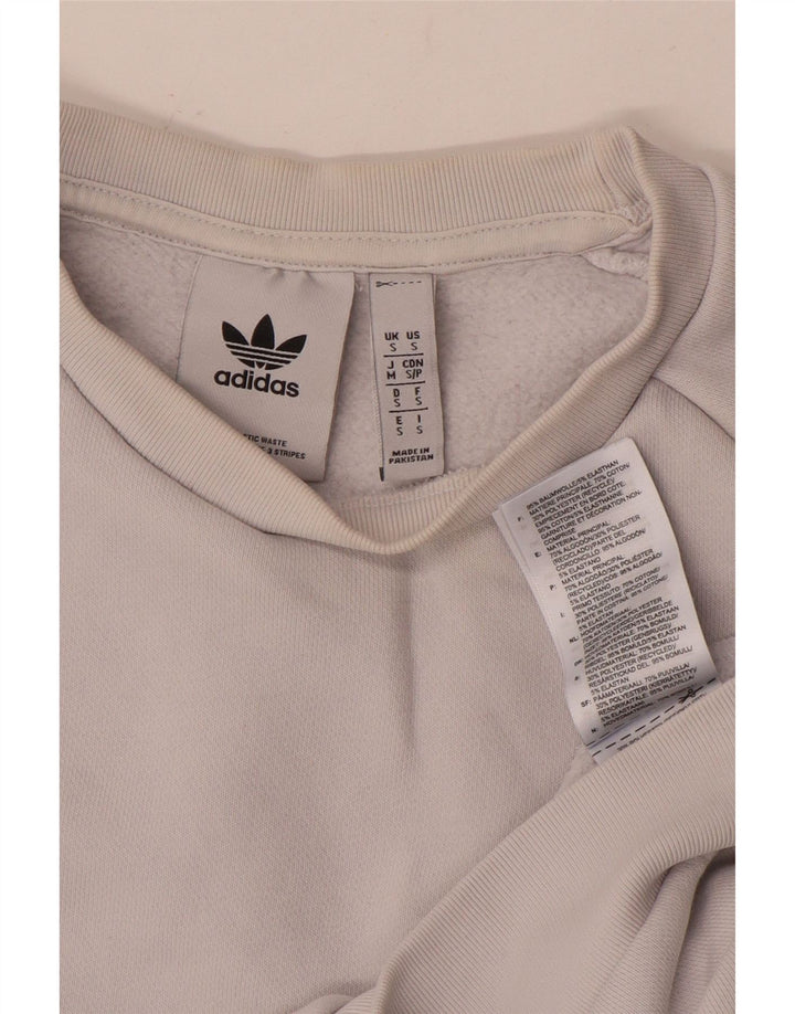 Hanorac pentru bărbați ADIDAS Jumper mic, alb, bumbac