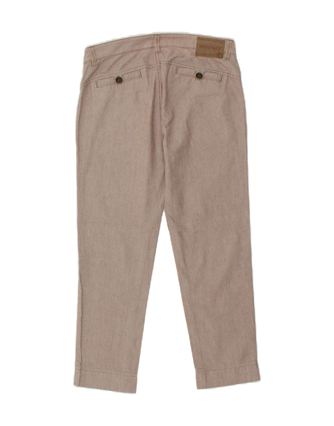 MURPHY & NYE Womens Crop Chino Trousers W29 L26 Grey Cotton Vintage Murphy & Nye and Second-Hand Murphy & Nye from Messina Hembry 