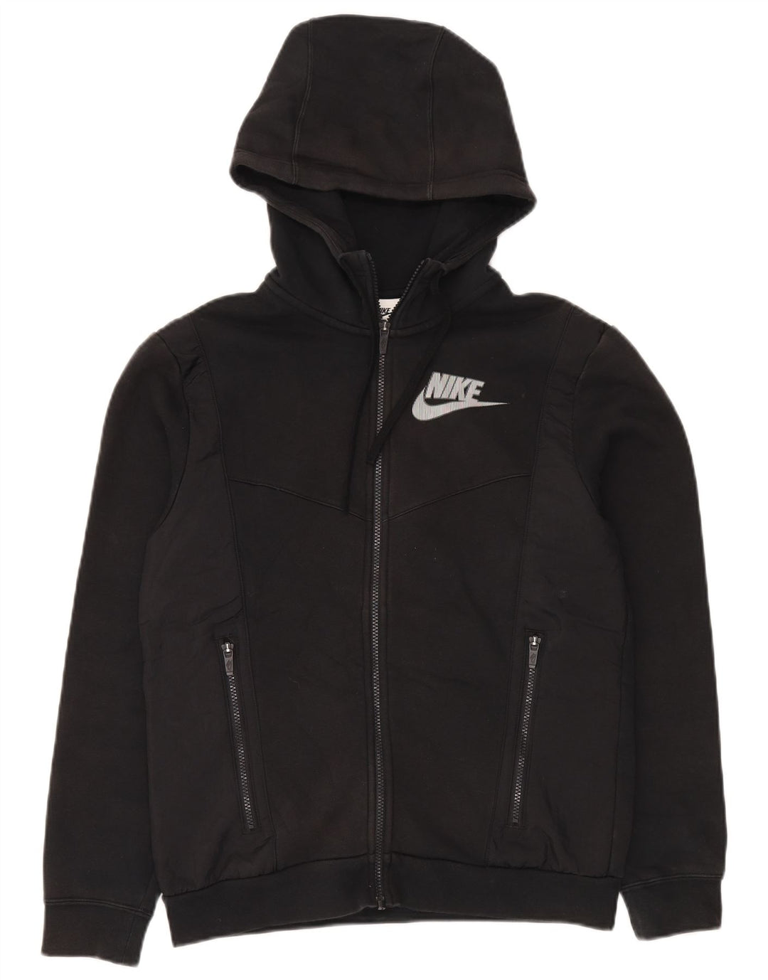 Pulover Nike pentru bărbați, cu fermoar, bumbac, negru