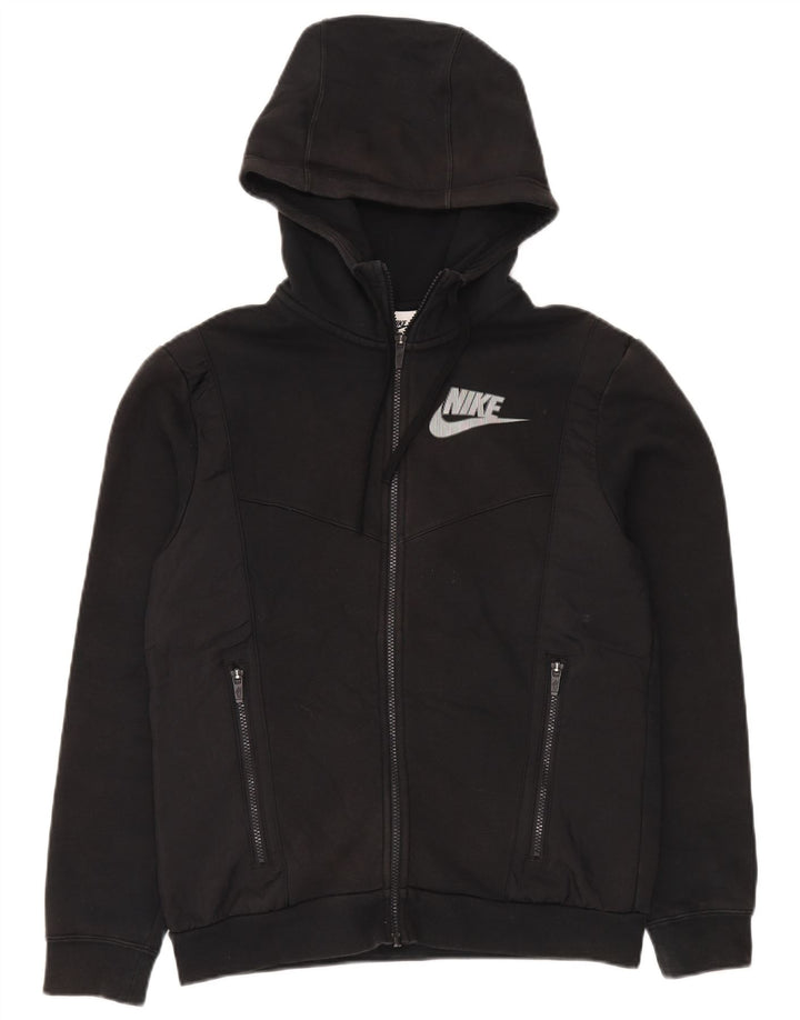 Pulover Nike pentru bărbați, cu fermoar, bumbac, negru