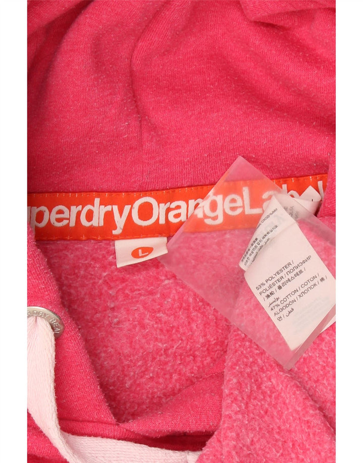 Pulover pentru damă SUPERDRY cu glugă, UK 16, mare, roz, poliester