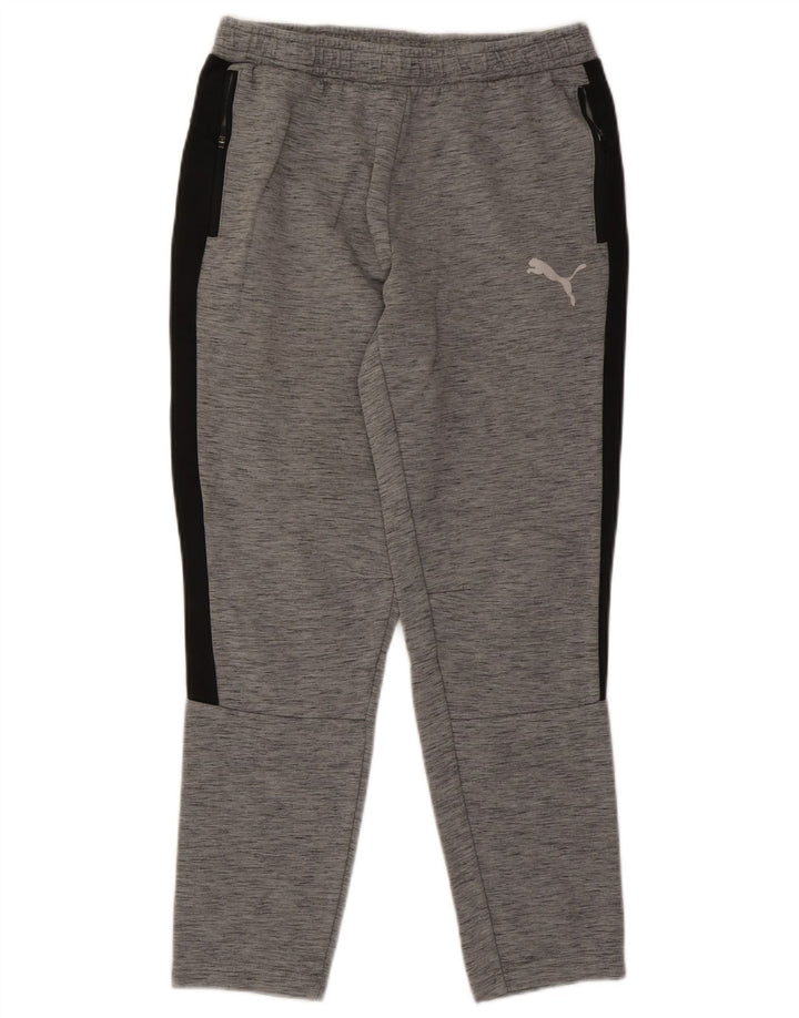 Pantaloni de trening Puma pentru bărbați, bumbac color bloc, gri mediu