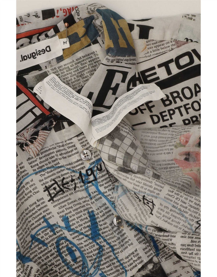 Cămașă Desigual pentru femei Newspaper Graphic UK 14 Medium Multicolor Bumbac