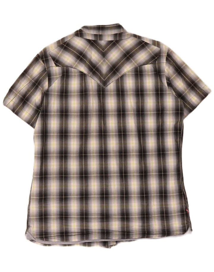 LEVI'S Mens Short Sleeve Shirt Medium Black Check