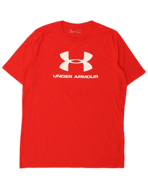 Tricou grafic Under Armour pentru bărbați Heat Gear Top mare bumbac roșu