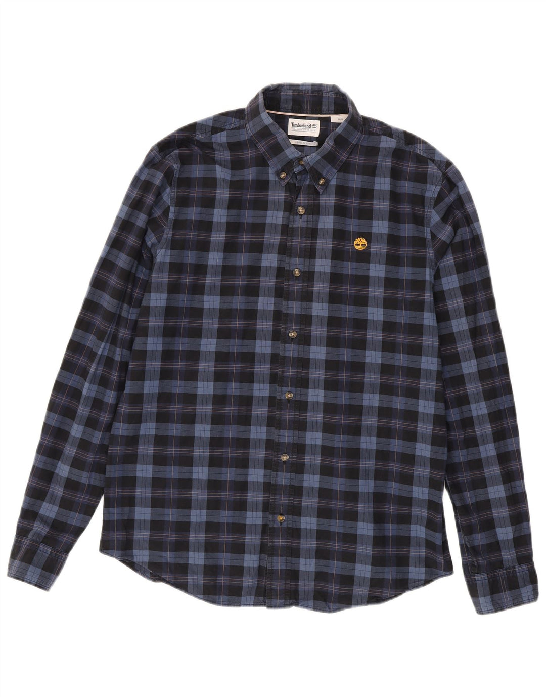 Cămașă Timberland pentru bărbați, cu formă regulată, din bumbac cu carouri, albastru bleumarin mediu