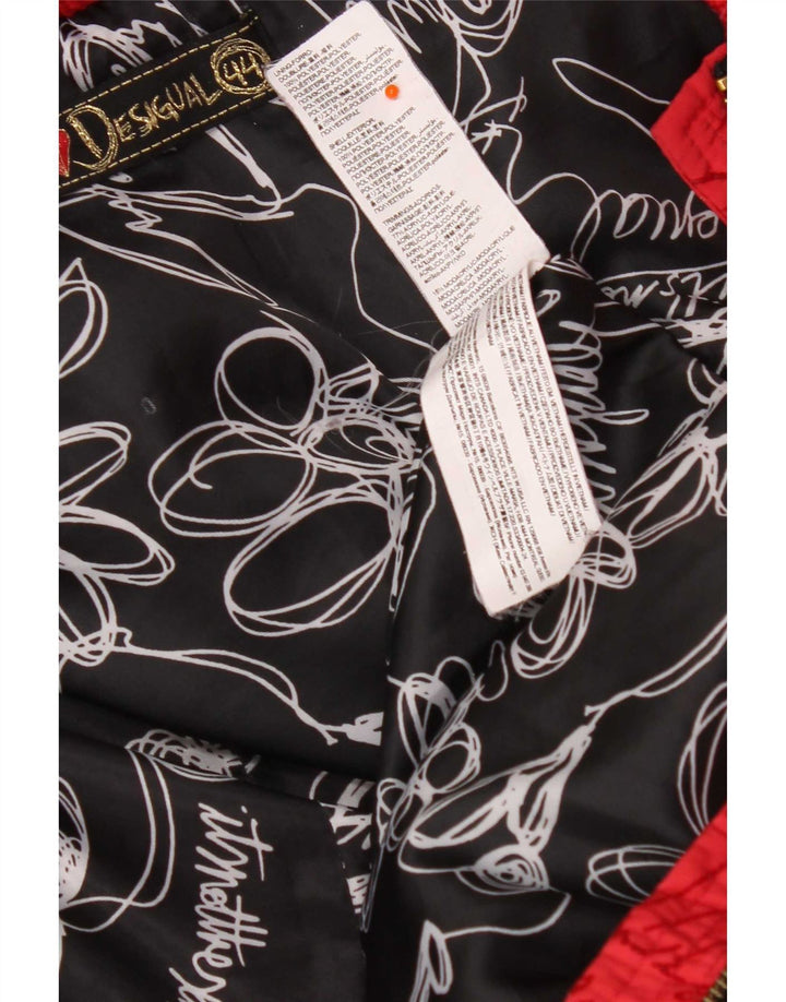 Jachetă căptușită cu glugă pentru femei Desigual EU 44 XL Poliester floral roșu