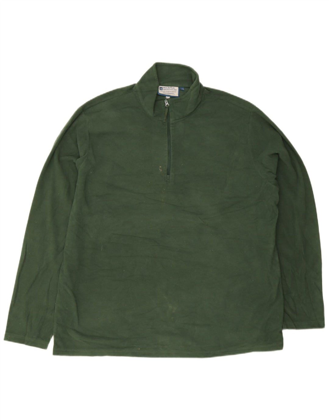 Pulover pentru bărbați Mountain Warehouse, cu fermoar și gât, poliester verde 2XL