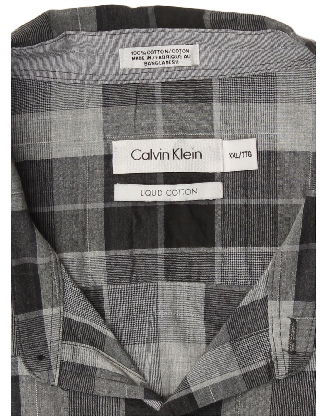 Cămașă pentru bărbați Calvin Klein 2XL, bumbac cu carouri gri