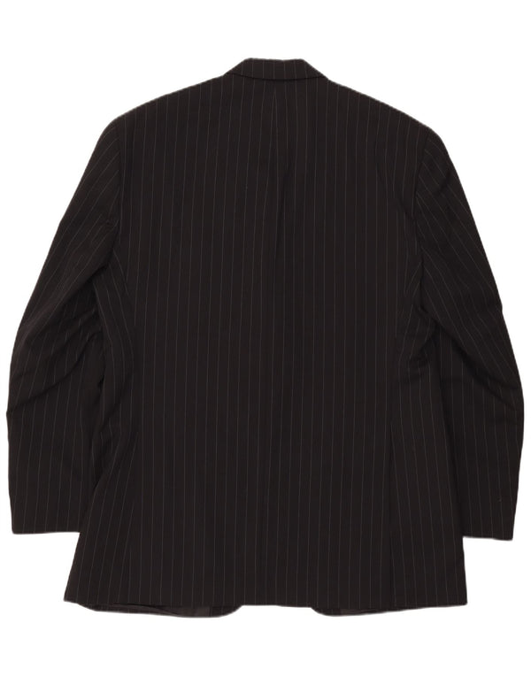 Jachetă pentru bărbați CHAPS cu 3 nasturi UK 42 XL Lână neagră cu dungi