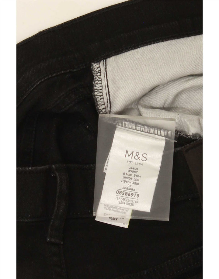Blugi drepti pentru bărbați Marks & Spencer, cu ajustare normală, L36 L35, bumbac negru