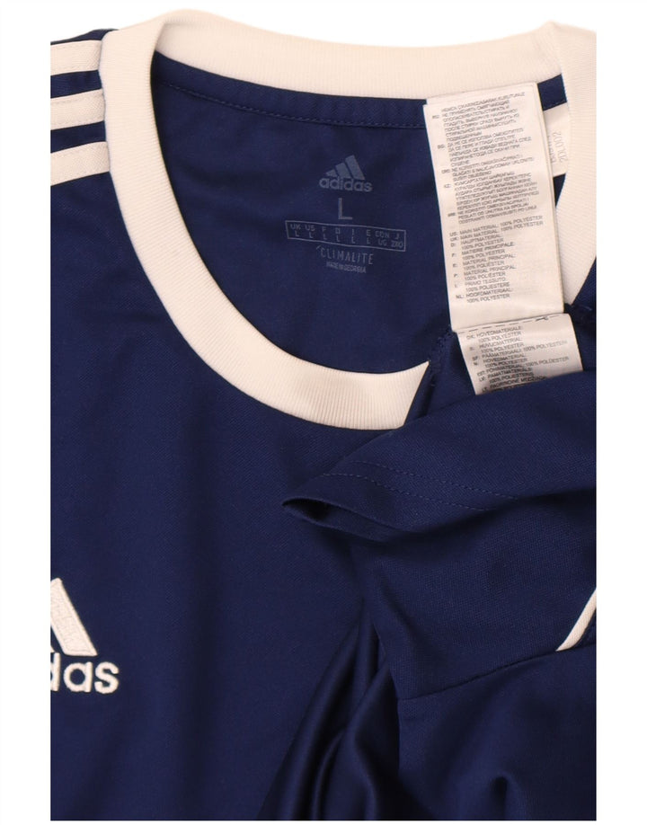 Tricou Adidas Climalite pentru bărbați Top mare, albastru bleumarin, poliester color bloc