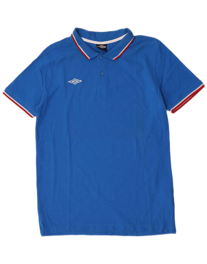 Cămașă polo Umbro pentru bărbați cu mânecă scurtă, mare, albastru, bumbac