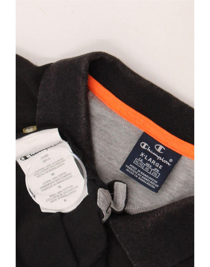 Tricou polo pentru bărbați CHAMPION XL bumbac negru