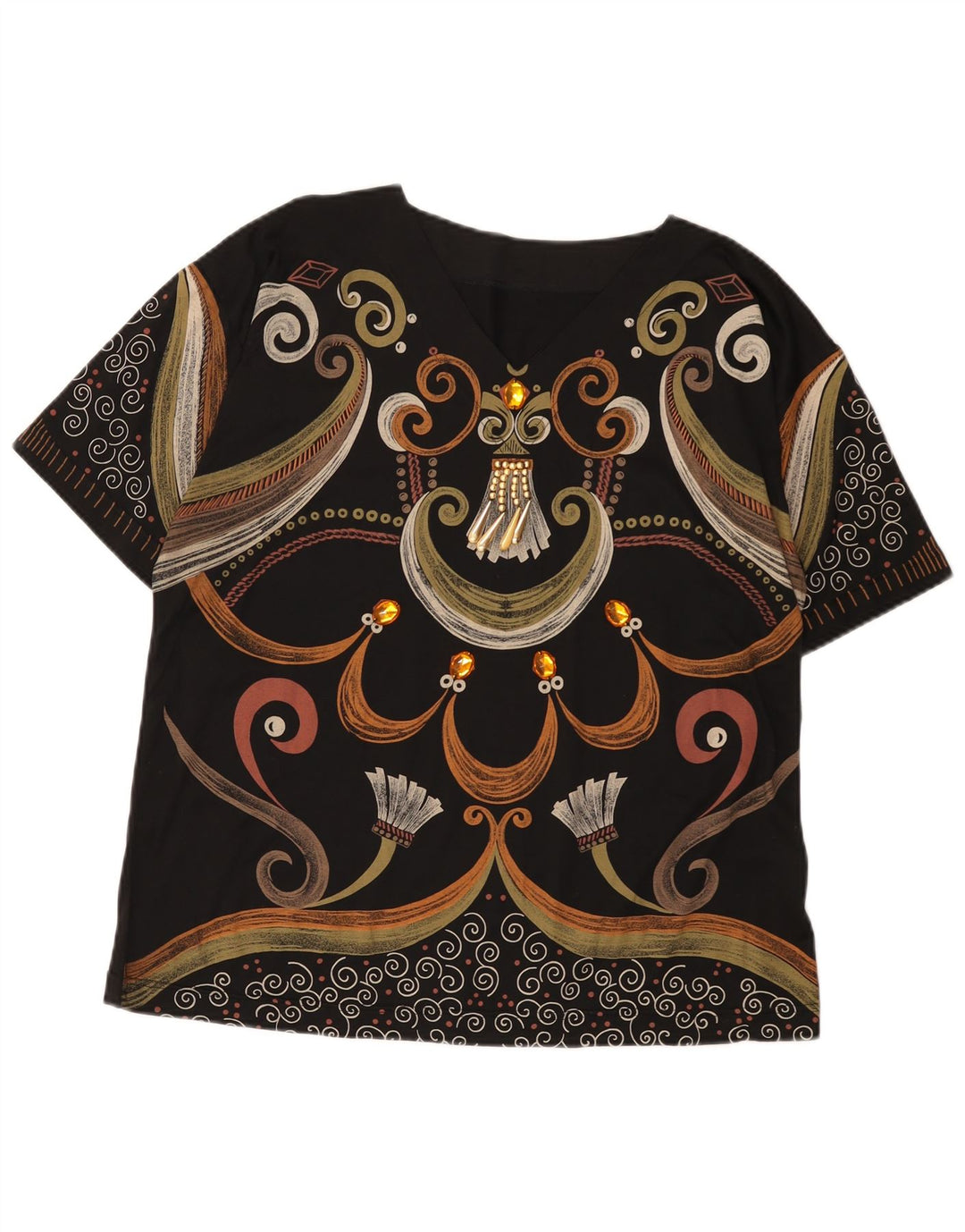 Tricou grafic Vintage pentru femei cu model abstract Top UK 16 Large Black