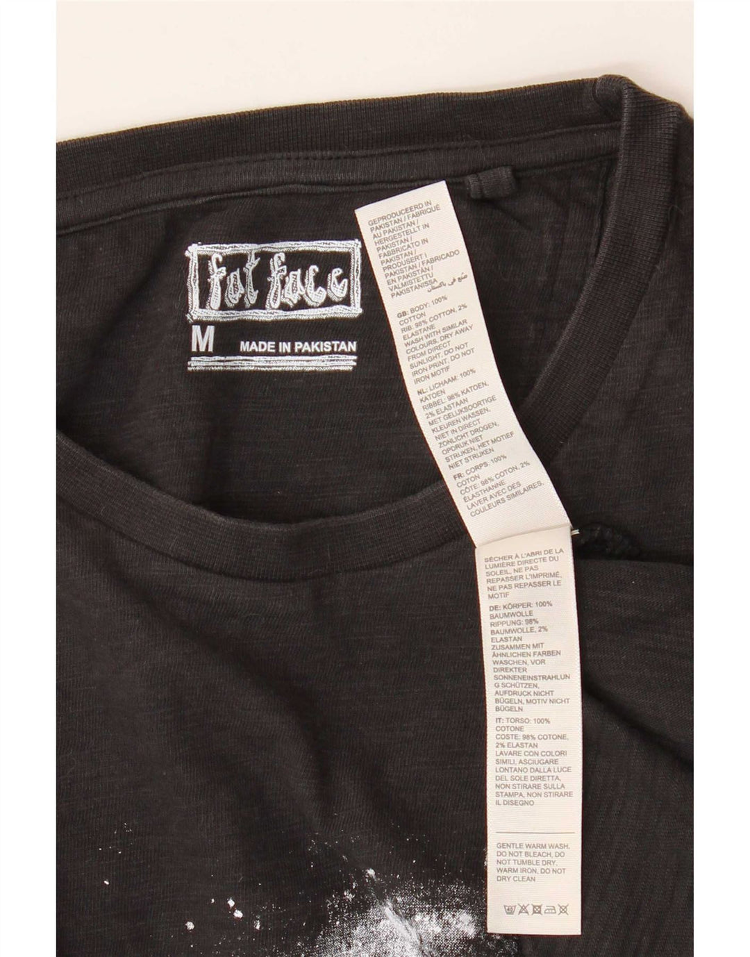 Tricou grafic pentru bărbați Fat Face Top Mediu Negru Bumbac