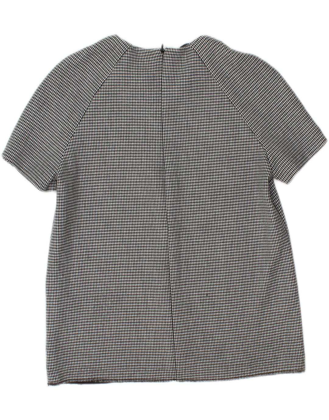 Bluză cămașă cu mânecă scurtă pentru femei Zara UK 12 Medium Gri Houndstooth