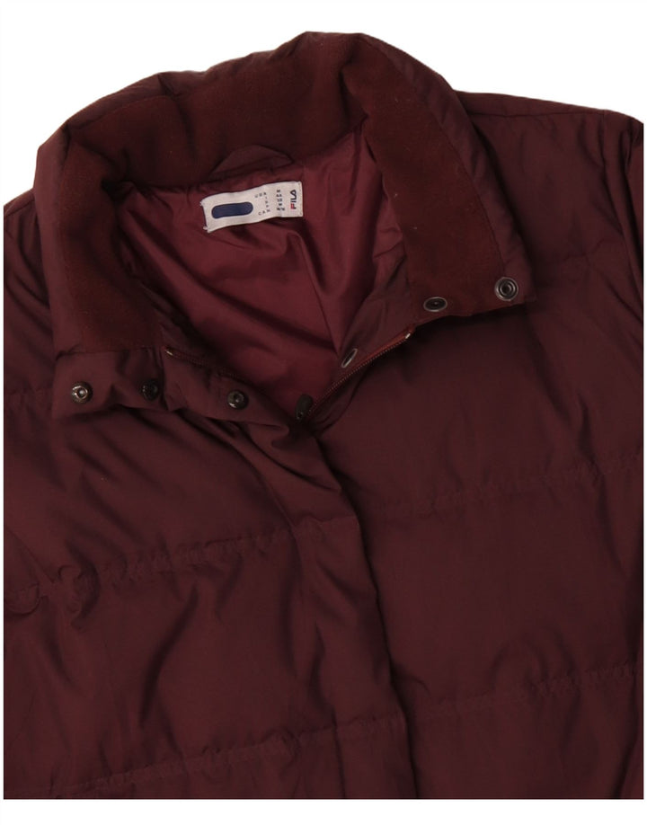 Palton capitonat supradimensionat pentru femei Fila UK 14 Medium Burgundy Poliester