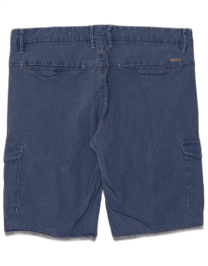 Pantaloni scurți cargo pentru bărbați Hugo Boss EU 48 Medium W34 Blue Gingham Bumbac