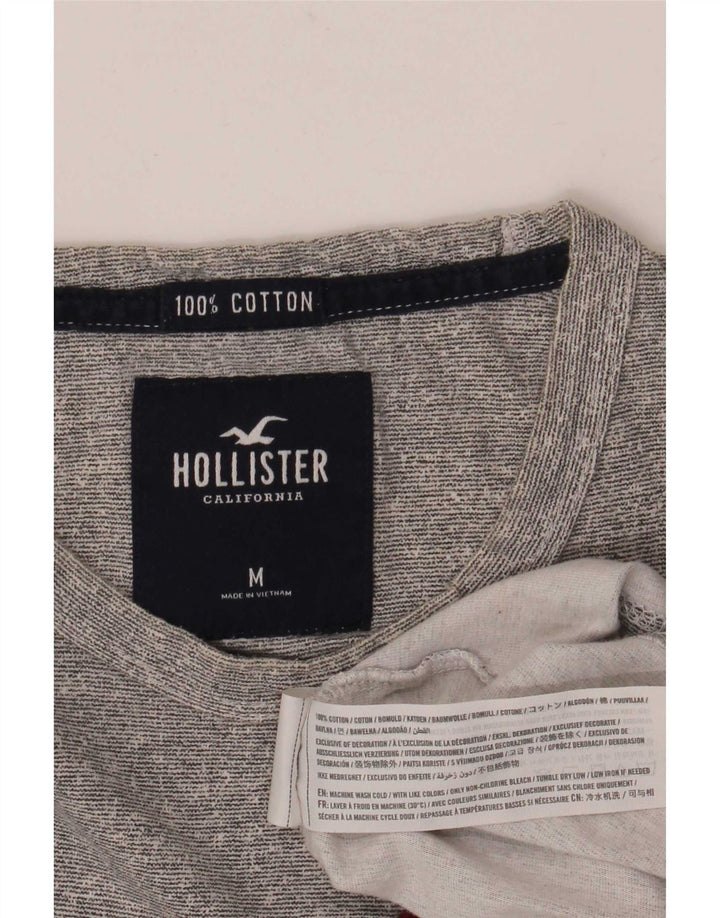 Tricou grafic Hollister pentru bărbați Top din bumbac gri mediu
