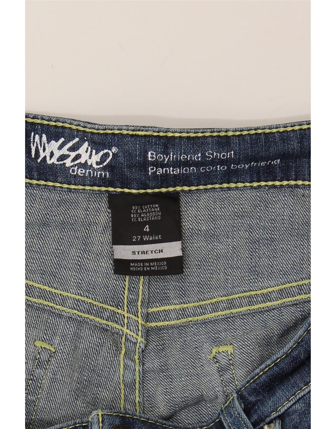 MOSSIMO Womens Boyfriend Distressed Denim Shorts US 4 Small W27 Blue Vintage Mossimo and Second-Hand Mossimo from Messina Hembry 