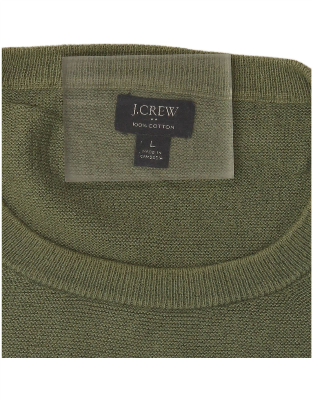 J. Crew Pulover pentru bărbați cu gâtul rotund din bumbac verde mare