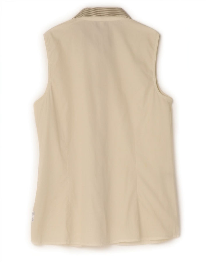Bluză cămașă fără mâneci pentru femei Armani Jeans EU 42 Medium White Dunge